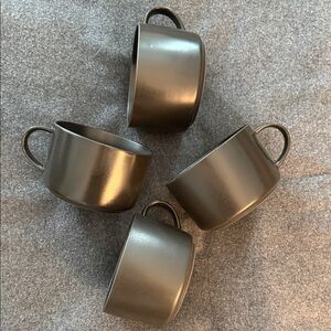 Pottery Barn Metallic Gray Oversized Mug Set